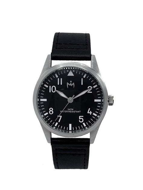 Crown Watch Pilot Horloge Zwart .